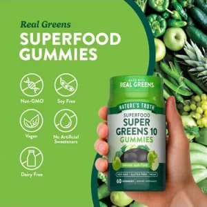 Super Green 10 Super Food - 60 Vegan Gummies